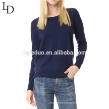 Hochwertige reine Farbe Herbst Backless Lades Fashion Long Stil Pullover